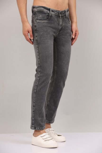 Men Regular Low Rise Dark Grey Jeans